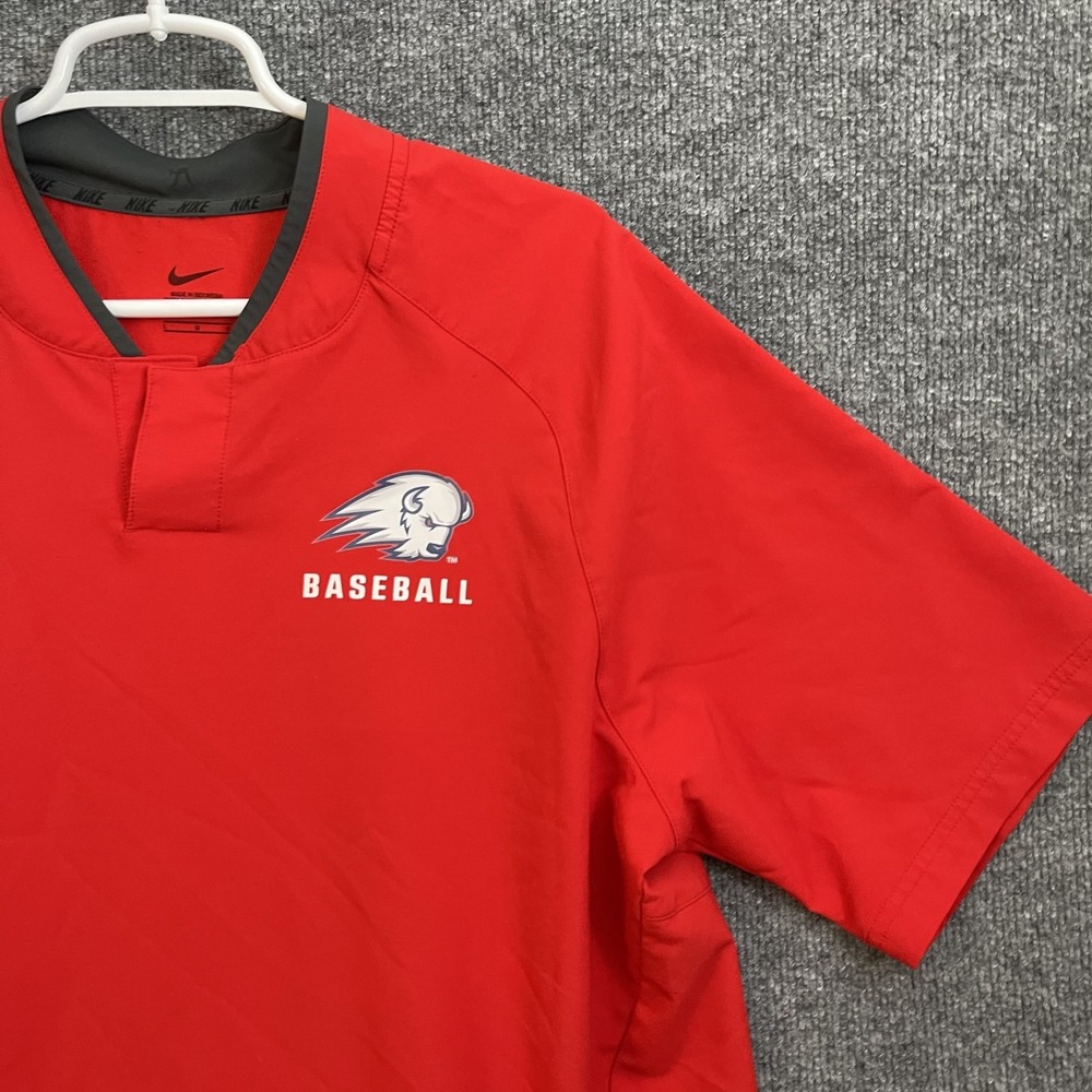 Utah Tech Baseball Pull Over Nike Shirt Mens Sz L Red Short Sleeve - Picture 2 of 14